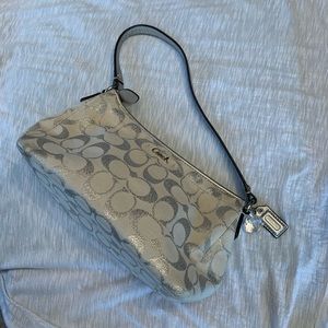 Coach Clutch (white and silver)